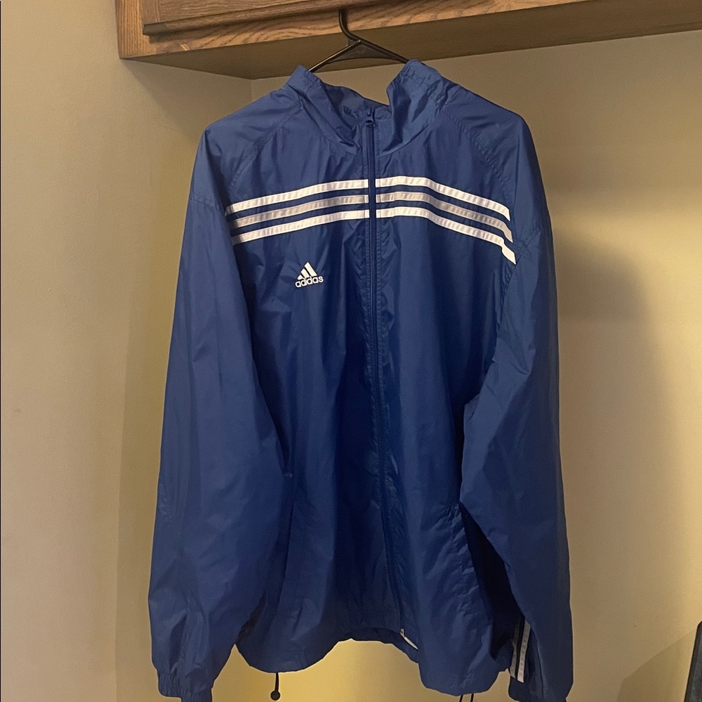 Adidas Royal Blue Jacket with White Stripes